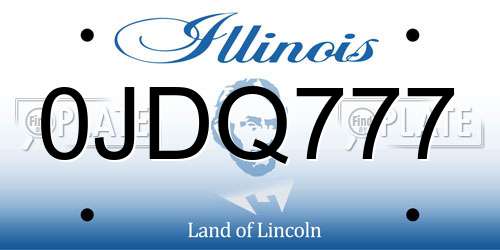 0JDQ777 Illinois License Plate