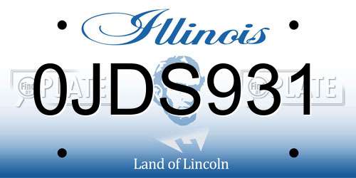 0JDS931 Illinois License Plate