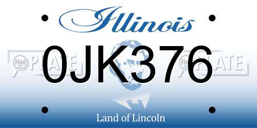 0JK376 Illinois License Plate