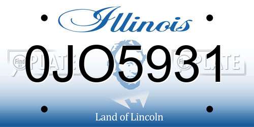 0JO5931 Illinois License Plate