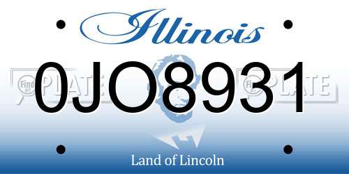 0JO8931 Illinois License Plate