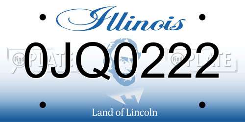 0JQ0222 Illinois License Plate