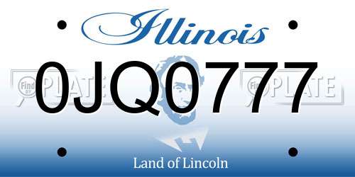 0JQ0777 Illinois License Plate