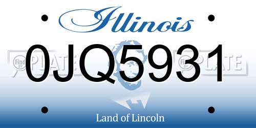 0JQ5931 Illinois License Plate