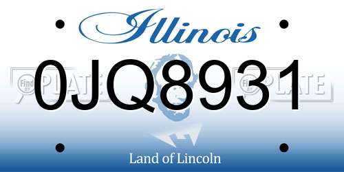 0JQ8931 Illinois License Plate