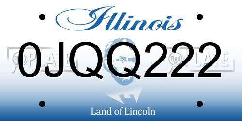 0JQQ222 Illinois License Plate
