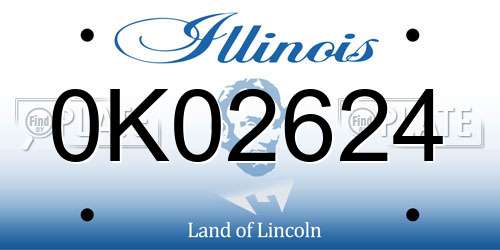 0K02624 Illinois License Plate