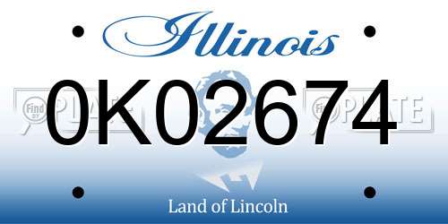 0K02674 Illinois License Plate