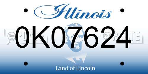 0K07624 Illinois License Plate