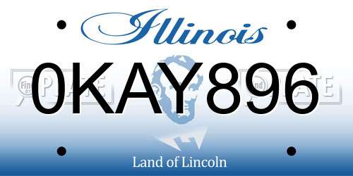 0KAY896 Illinois License Plate