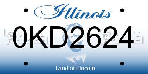 0KD2624 Illinois License Plate