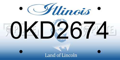 0KD2674 Illinois License Plate