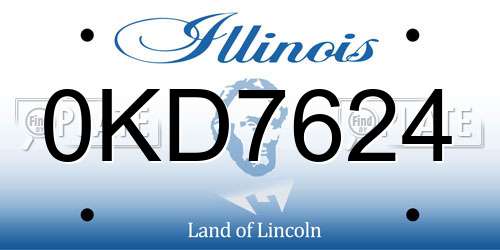 0KD7624 Illinois License Plate