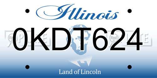 0KDT624 Illinois License Plate