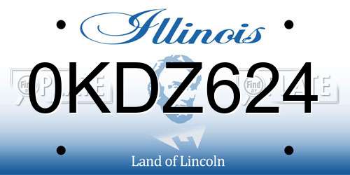 0KDZ624 Illinois License Plate
