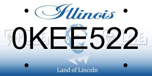 0KEE522 Illinois License Plate