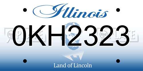 0KH2323 Illinois License Plate