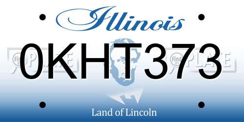 0KHT373 Illinois License Plate