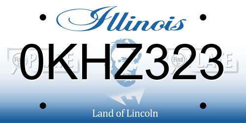 0KHZ323 Illinois License Plate