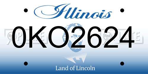 0KO2624 Illinois License Plate