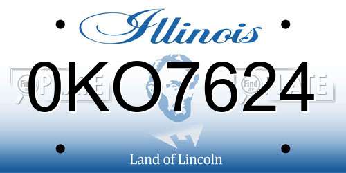 0KO7624 Illinois License Plate