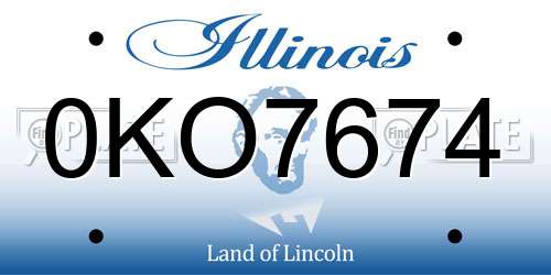 0KO7674 Illinois License Plate