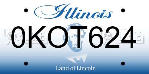 0KOT624 Illinois License Plate
