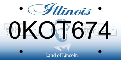 0KOT674 Illinois License Plate
