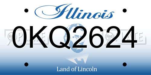 0KQ2624 Illinois License Plate