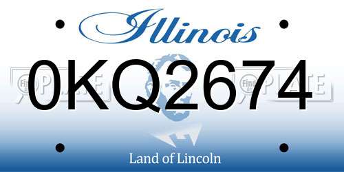 0KQ2674 Illinois License Plate
