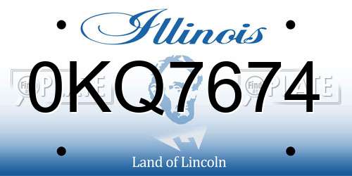 0KQ7674 Illinois License Plate
