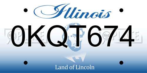 0KQT674 Illinois License Plate