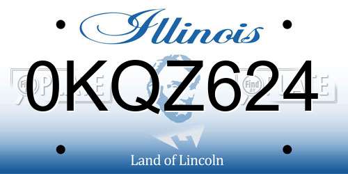 0KQZ624 Illinois License Plate