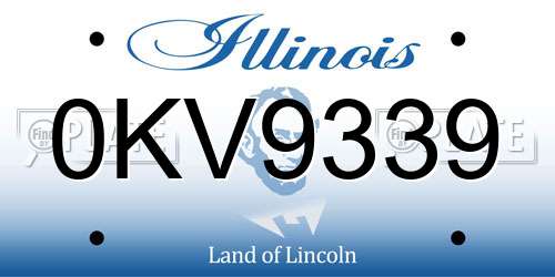 0KV9339 Illinois License Plate
