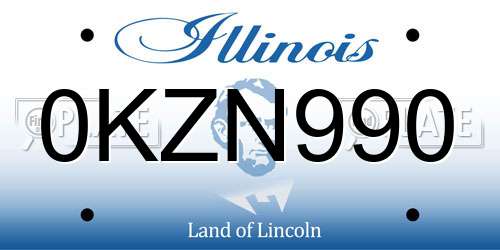 0KZN990 Illinois License Plate