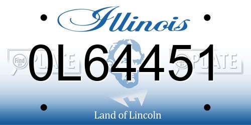 0L64451 Illinois License Plate