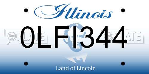0LFI344 Illinois License Plate