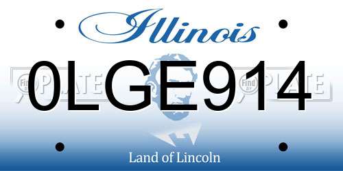 0LGE914 Illinois License Plate