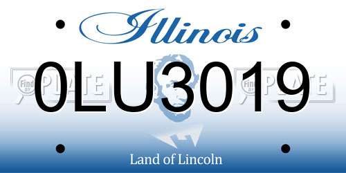 0LU3019 Illinois License Plate
