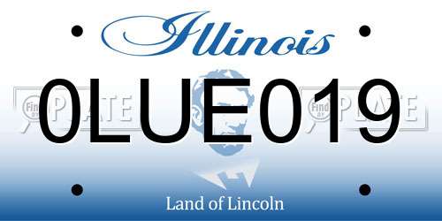 0LUE019 Illinois License Plate