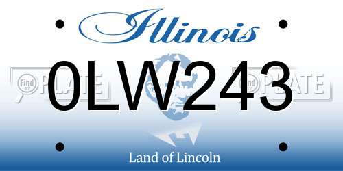 0LW243 Illinois License Plate