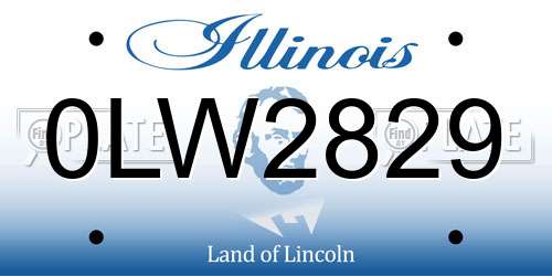 0LW2829 Illinois License Plate
