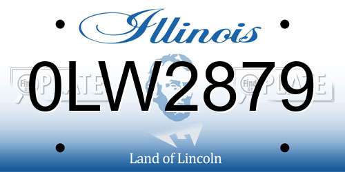 0LW2879 Illinois License Plate
