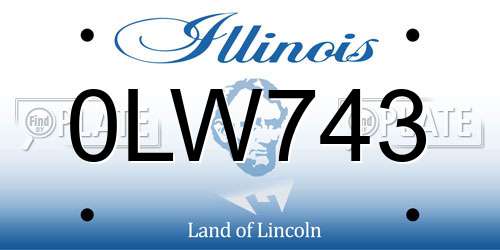 0LW743 Illinois License Plate
