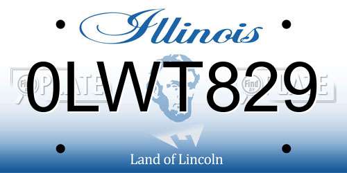 0LWT829 Illinois License Plate
