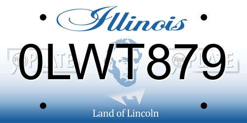 0LWT879 Illinois License Plate