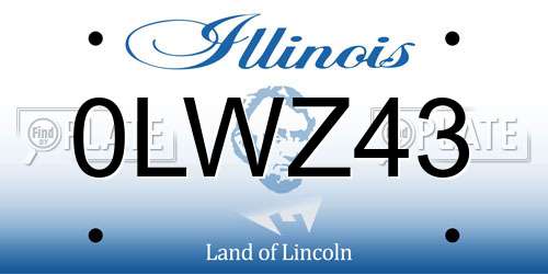 0LWZ43 Illinois License Plate