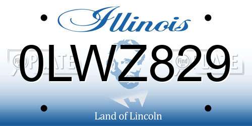 0LWZ829 Illinois License Plate