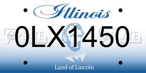 0LX1450 Illinois License Plate