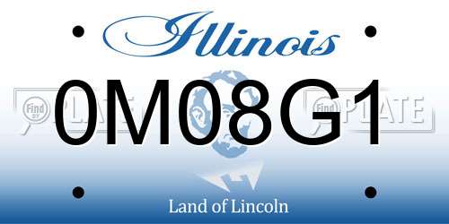 0M08G1 Illinois License Plate